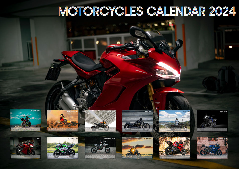 Motorcycles 2024 Printable Calendar Printable Calendars